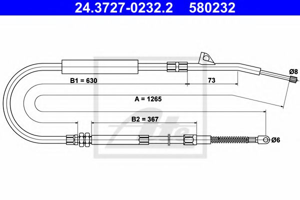 Трос ручного тормоза ATE 24.3727-0232.2
