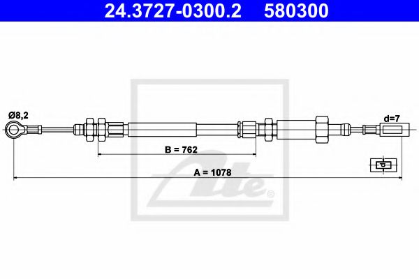 Трос ручного тормоза ATE 24.3727-0300.2