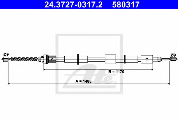 Трос ручного тормоза ATE 24.3727-0317.2