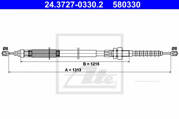 Трос ручного тормоза ATE 24.3727-0330.2