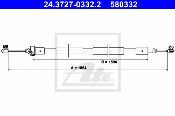 Трос ручного тормоза ATE 24.3727-0332.2