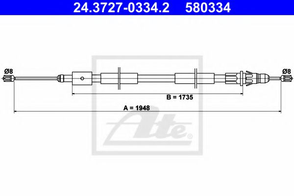 Трос ручного тормоза ATE 24.3727-0334.2