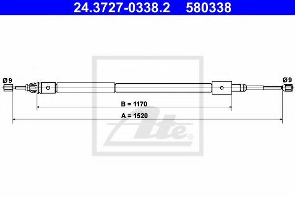 Трос ручного тормоза ATE 24.3727-0338.2