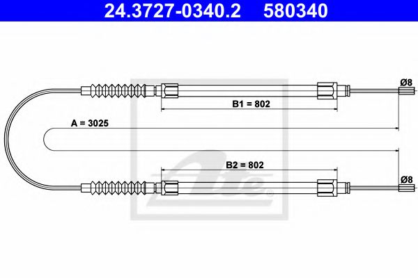 Трос ручного тормоза ATE 24.3727-0340.2
