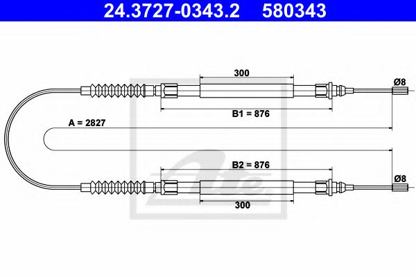 Трос ручного тормоза ATE 24.3727-0343.2