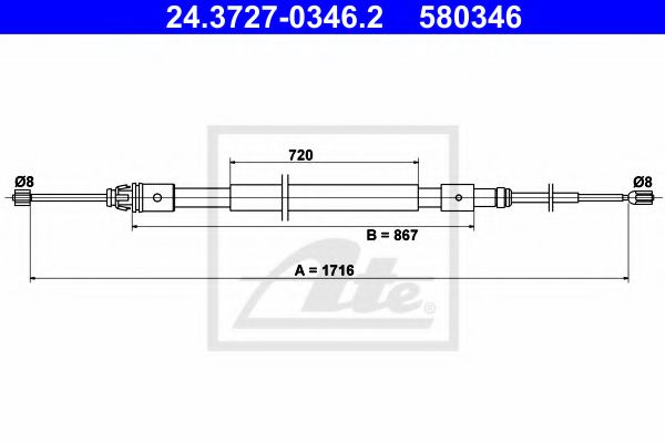 Трос ручного тормоза ATE 24.3727-0346.2