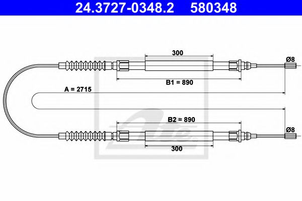 Трос ручного тормоза ATE 24.3727-0348.2