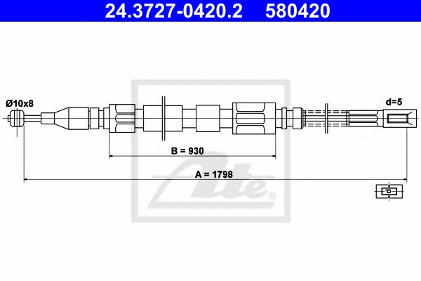 Трос ручного тормоза ATE 24.3727-0420.2