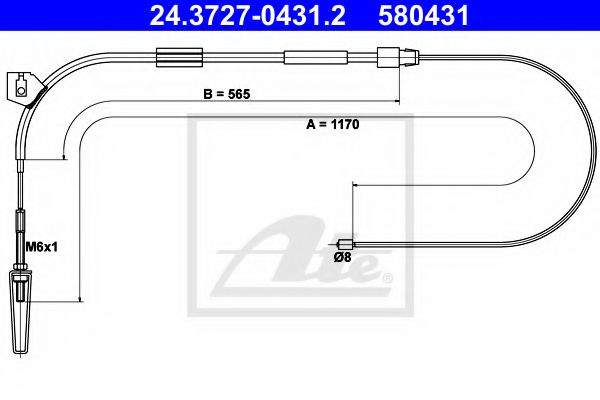 Трос ручного тормоза ATE 24.3727-0431.2