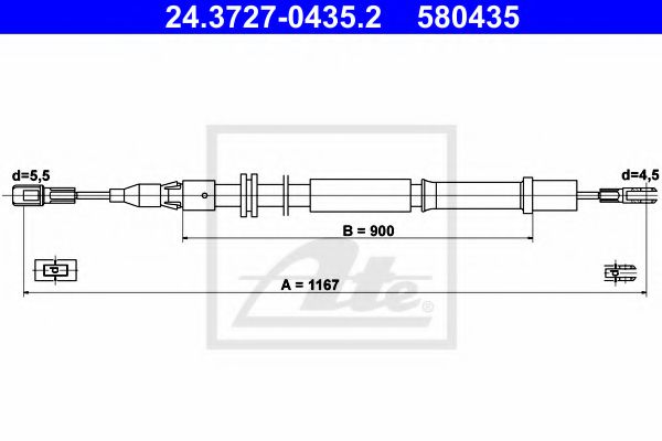 Трос ручного тормоза ATE 24.3727-0435.2