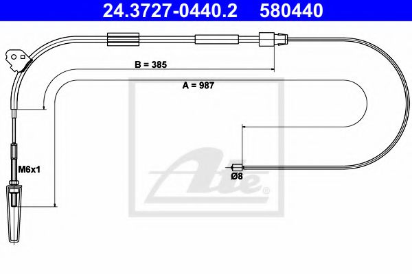 Трос ручного тормоза ATE 24.3727-0440.2