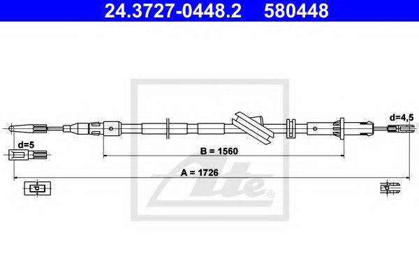 Трос ручного тормоза ATE 24.3727-0448.2