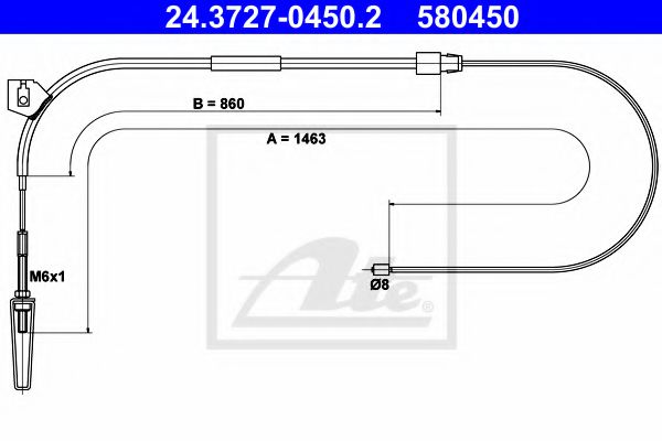 Трос ручного тормоза ATE 24.3727-0450.2