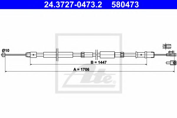 Трос ручного тормоза ATE 24.3727-0473.2