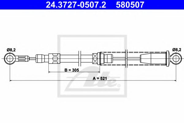 Трос ручного тормоза ATE 24.3727-0507.2