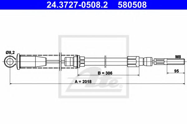 Трос ручного тормоза ATE 24.3727-0508.2