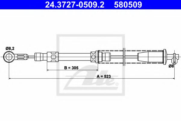 Трос ручного тормоза ATE 24.3727-0509.2