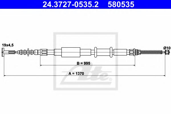 Трос ручного тормоза ATE 24.3727-0535.2