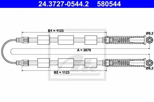 Трос ручного тормоза ATE 24.3727-0544.2