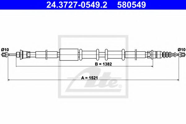 Трос ручного тормоза ATE 24.3727-0549.2