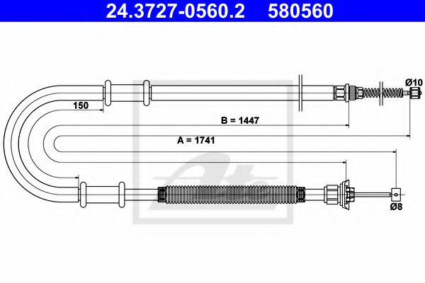 Трос ручного тормоза ATE 24.3727-0560.2