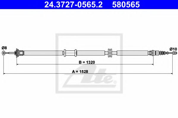 Трос ручного тормоза ATE 24.3727-0565.2