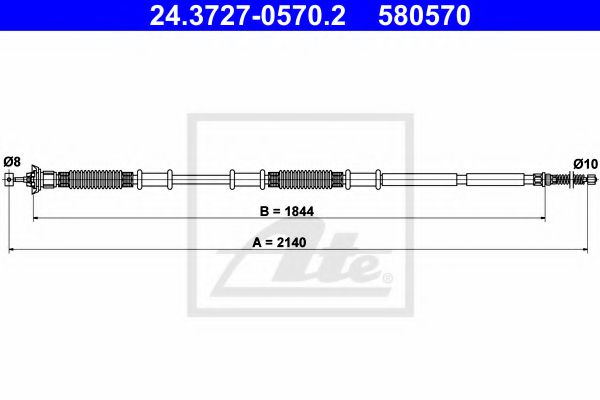 Трос ручного тормоза ATE 24.3727-0570.2