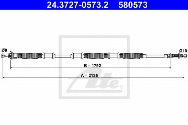 Трос ручного тормоза ATE 24.3727-0573.2