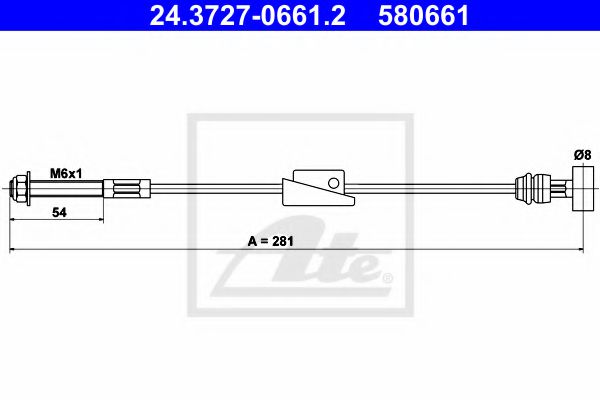 Трос ручного тормоза ATE 24.3727-0661.2