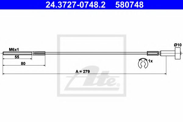 Трос ручного тормоза ATE 24.3727-0748.2