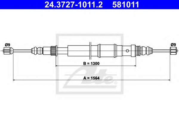 Трос ручного тормоза ATE 24.3727-1011.2