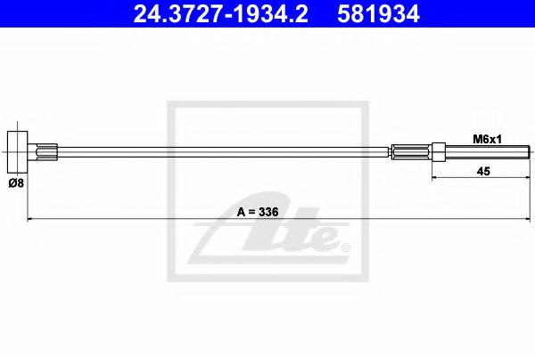 Трос ручного тормоза ATE 24.3727-1934.2