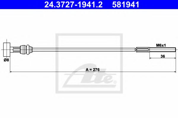 Трос ручного тормоза ATE 24.3727-1941.2