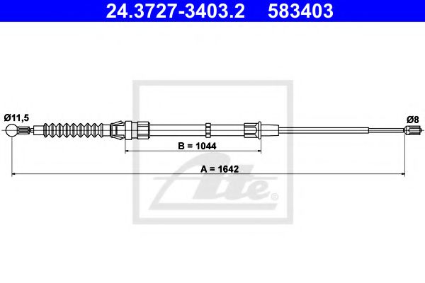Трос ручного тормоза ATE 24.3727-3403.2