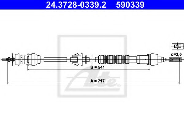 Трос сцепления ATE 24.3728-0339.2