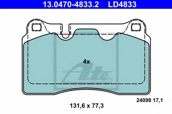 Тормозные колодки ATE 13.0470-4833.2