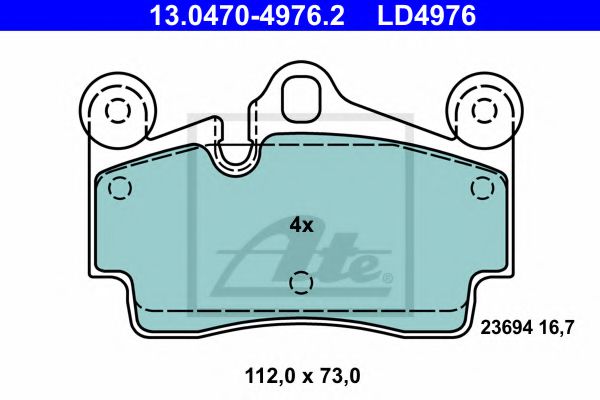 Тормозные колодки ATE 13.0470-4976.2