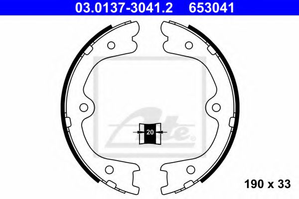 Тормозные колодки барабанные ATE 03.0137-3041.2