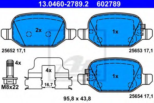 Тормозные колодки ATE 13.0460-2789.2