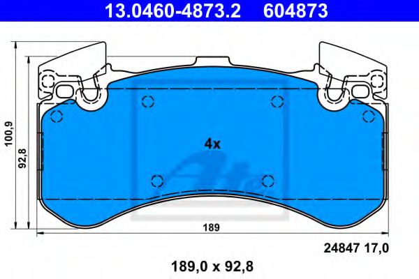 Тормозные колодки ATE 13.0460-4873.2