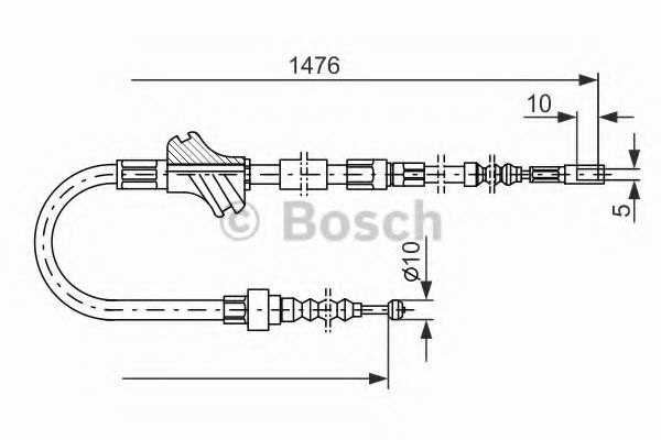 Трос ручного тормоза BOSCH 1 987 477 064