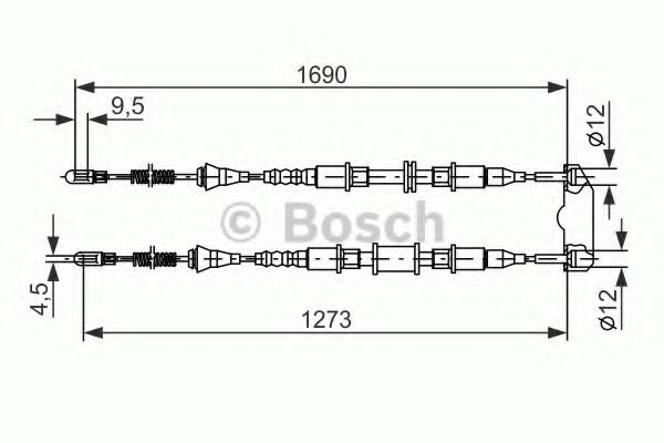 Трос ручного тормоза BOSCH 1 987 477 129