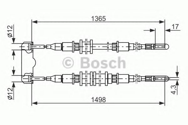 Трос ручного тормоза BOSCH 1 987 477 130