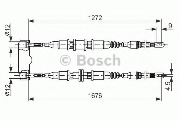 Трос ручного тормоза BOSCH 1 987 477 136