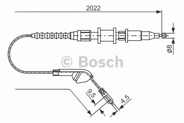 Трос ручного тормоза BOSCH 1 987 477 143