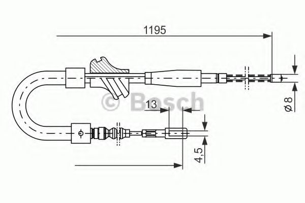 Трос ручного тормоза BOSCH 1 987 477 187