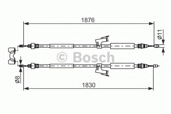 Трос ручного тормоза BOSCH 1 987 477 202