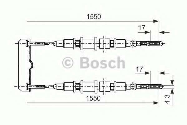 Трос ручного тормоза BOSCH 1 987 477 250