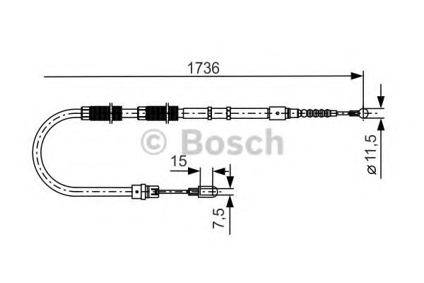 Трос ручного тормоза BOSCH 1 987 477 257