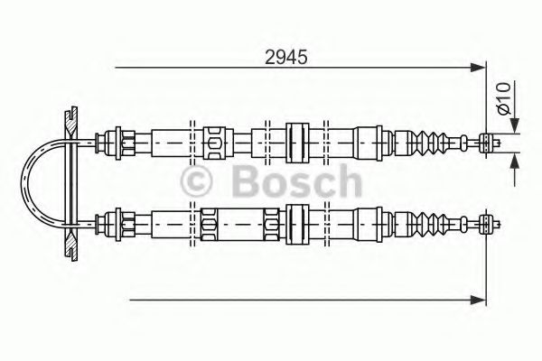 Трос ручного тормоза BOSCH 1 987 477 390